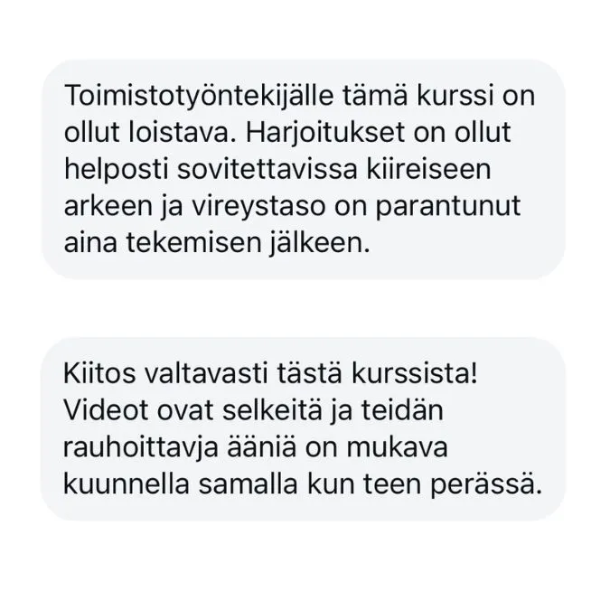 Alaselkäkurssin palaute