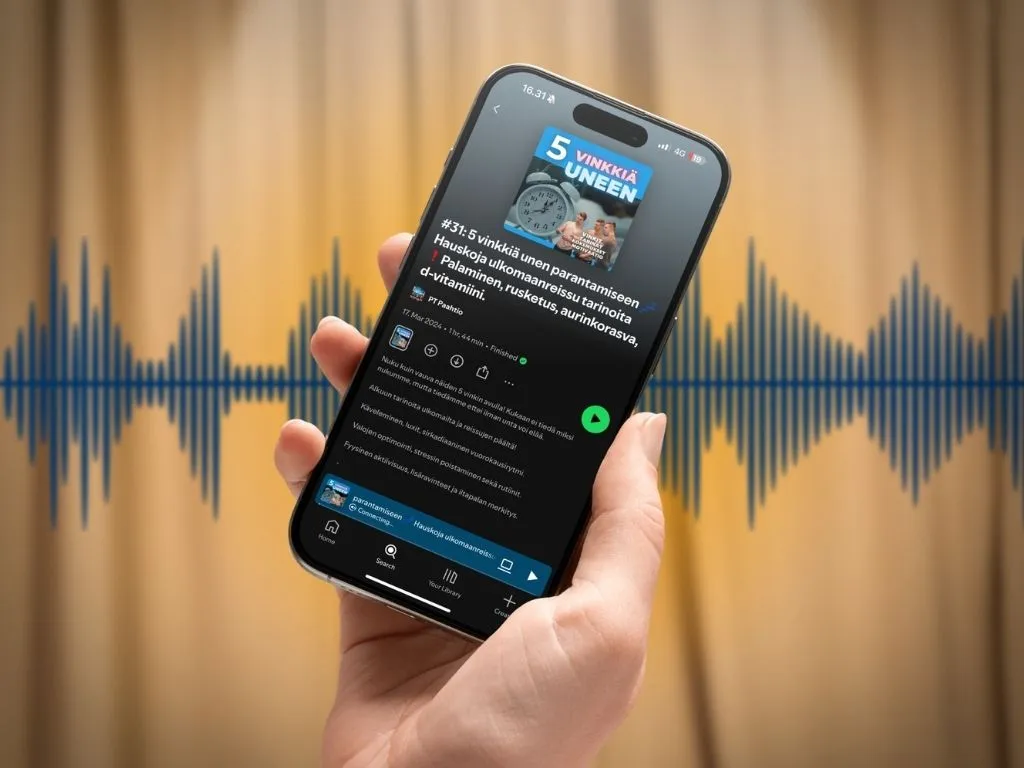 Podcast jaksot meditointiin, hyvinvointiin ja unen parantamiseen Spotifyssä