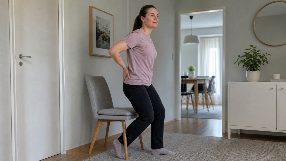 Kevyt arjen liike kotona voi auttaa SI-alueen kipua rauhoittumaan